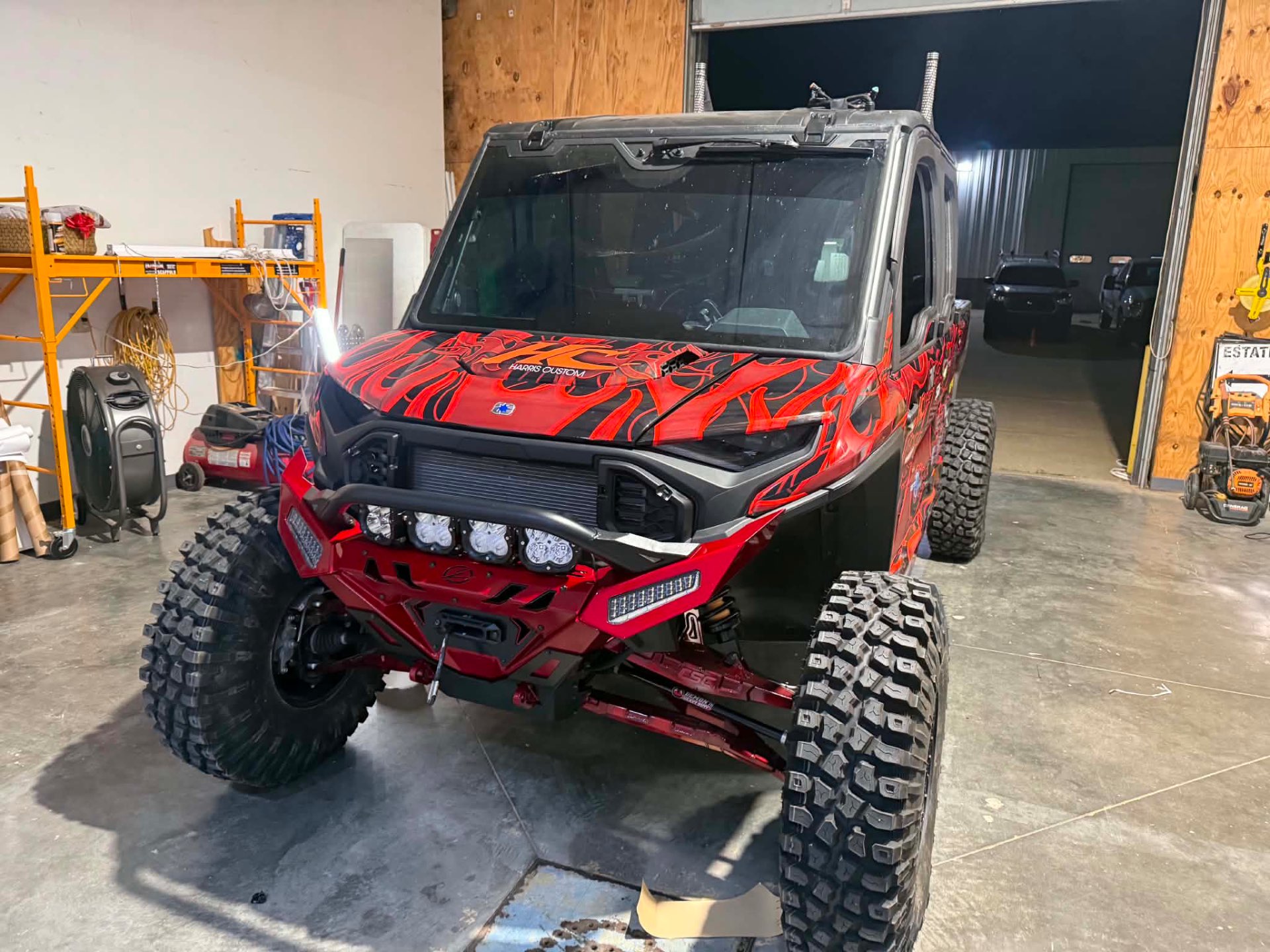 Red flame UTV custom wrap